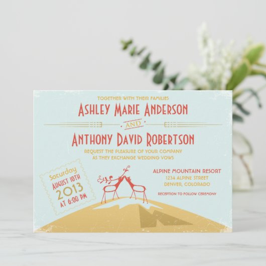 ヴィンテージディアマウンテンキャンピンググランプ結婚ス 招待状 (スタンド正面)