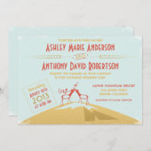 ヴィンテージディアマウンテンキャンピンググランプ結婚ス 招待状 (正面/裏面)