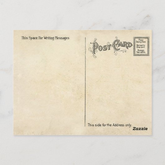 ヴィンテージディクショナリアートソフトブルーライラック ポストカード (裏面)