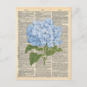 ヴィンテージディクショナリアートソフトブルーライラック ポストカード (正面)