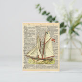 ヴィンテージディクショナリアー航海のトサイルボートオン海 ポストカード (スタンド正面)