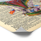 ヴィンテージディクショナリーアートホットエアバルーンサーカス ポスター (角)