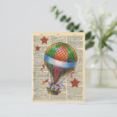 ヴィンテージディクショナリーアートホットエアバルーンサーカス ポストカード (スタンド正面)