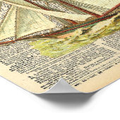 ヴィンテージディクショナリーアート航海のシルボートビーチー ポスター (角)