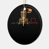 ヴィンテージディスクゴルフレトロハートビートギフトディスクゴルフ セラミックオーナメント (左)