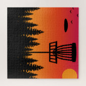 ヴィンテージディスクゴルフ及びフリスビープレーヤーレトロ ジグソーパズル (横)