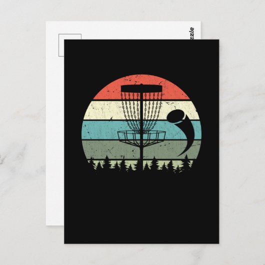 ヴィンテージディスクゴルフ競技スポーツフリスビーディスクゴルフプレイ ポストカード (正面/裏面)