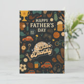 ヴィンテージディスコダディーファーズデイミュージックギフトカード 招待状 (スタンド正面)