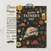 ヴィンテージディスコダディーファーズデイミュージックギフトカード 招待状 (正面/裏面)