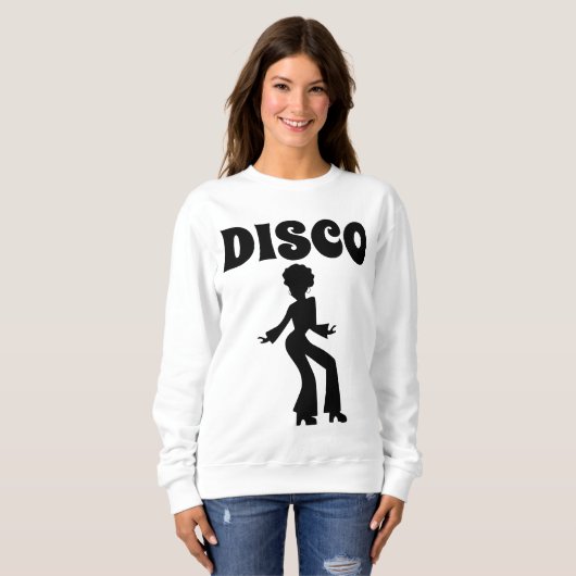 ヴィンテージディスコ女子1970年代Tシャツセーター スウェットシャツ (正面フル)