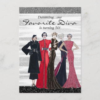 ヴィンテージディババースデーパーティー 招待状