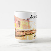 ヴィンテージディーゼルパーソナライズされた機関車お名前 コーヒーマグカップ (中央)