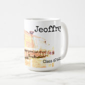 ヴィンテージディーゼルパーソナライズされた機関車お名前 コーヒーマグカップ (正面右)