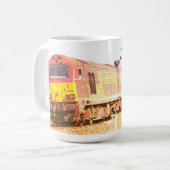 ヴィンテージディーゼルパーソナライズされた機関車お名前 コーヒーマグカップ (正面左)