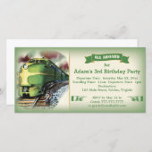 ヴィンテージディーゼル列車の誕生日パーティーの招待 (正面/裏面)