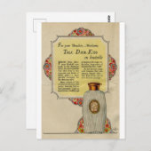 ヴィンテージディールキスタルクパウダーと1924 ポストカード (正面/裏面)