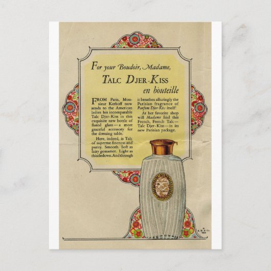 ヴィンテージディールキスタルクパウダーと1924 ポストカード (正面)