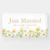 ヴィンテージデイジーたった今結婚しましたカーバナー 横断幕 (横)