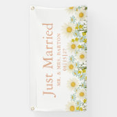ヴィンテージデイジーたった今結婚しましたカーバナー 横断幕 (縦)