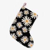 ヴィンテージデイジーの花の継ぎ目のないヴィンテージパターン。ディ スモールクリスマスストッキング (正面 (吊り時))