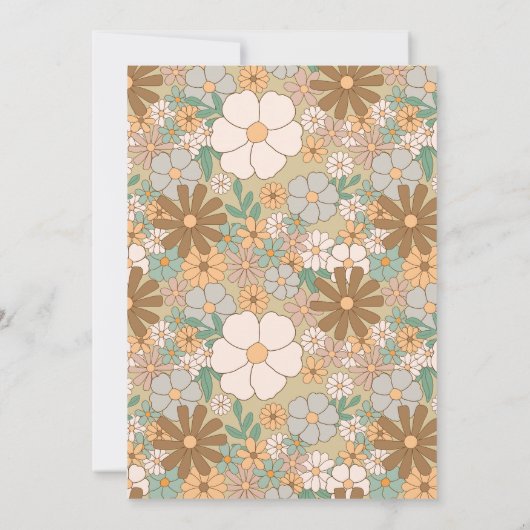 ヴィンテージデイジーアーチ1st誕生日 招待状 (裏面)