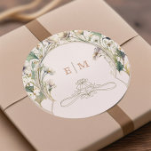 ヴィンテージデイジーアールヌーボーバイミュシャ ラウンドシール