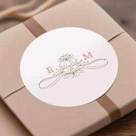 ヴィンテージデイジーアールヌーボーバイミュシャ ラウンドシール