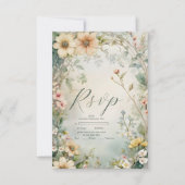 ヴィンテージデイジーアールヌーボー結婚ミュシャ 出欠カード (正面)