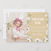 ヴィンテージデイジービーバースデーパーティーサンキューカード サンキューカード (正面)