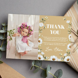 ヴィンテージデイジービーバースデーパーティーサンキューカード サンキューカード