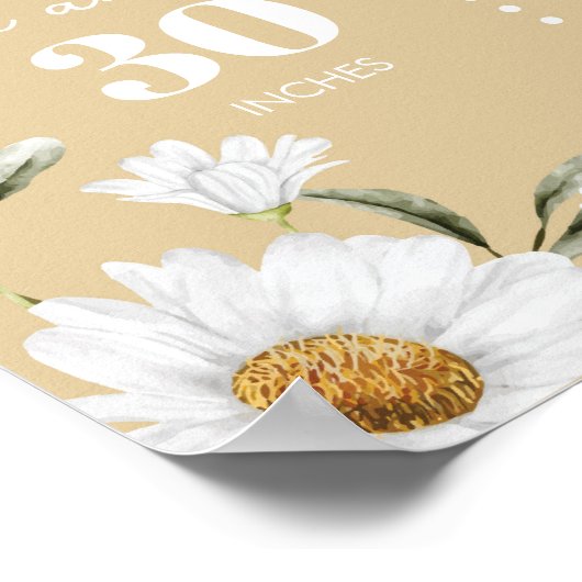 ヴィンテージデイジービーファースト誕生日マイルストーンサイン ポスター (角)