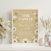 ヴィンテージデイジービー誕生日タイムカプセル標識 ポスター