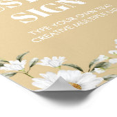 ヴィンテージデイジービー誕生日パーティーテーブルサイン ポスター (角)