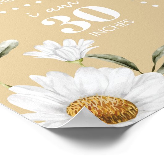 ヴィンテージデイジービー1stバースデーマイルストーンサイン ポスター (角)