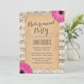 ヴィンテージデイジーフローラミュージカル退職パーティー 招待状 (スタンド正面)