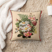 ヴィンテージデイジーブーケ装飾用クッション クッション (ブランケット)