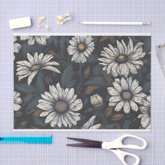 ヴィンテージデイジー切り離しデイジー切り離し 薄葉紙 (クラフト)