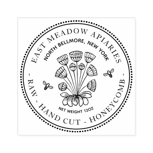 ヴィンテージデイジー及びビーハニカムスタンプ ラバースタンプ (インプリント)