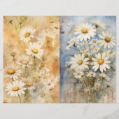 ヴィンテージデイジー及び積み重ね帳簿スクラップブック紙 (裏面)