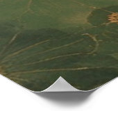 ヴィンテージデイジー園：手描き植物文様 ポスター (角)