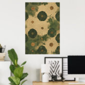 ヴィンテージデイジー園：手描き植物文様 ポスター (ホームオフィス)