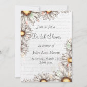 ヴィンテージデイジー書とブライダルシャワー 招待状 (正面)