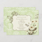 ヴィンテージデイジー第70~79回エレガントバースデーパーティー 招待状 (正面/裏面)