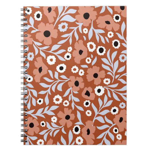 ヴィンテージデイジー花：抽象芸術背景。 ノートブック (正面)