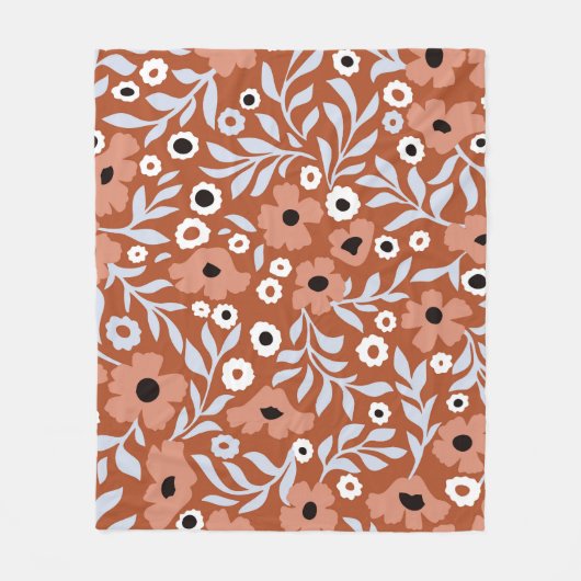 ヴィンテージデイジー花:抽象芸術背景。 フリースブランケット (正面)