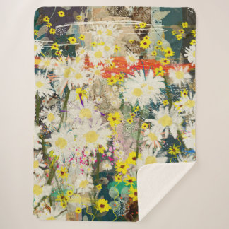 ヴィンテージデイジー-自然インスパイアフローラアート –  シェルパブランケット