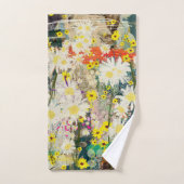 ヴィンテージデイジー-自然インスパイアフローラアート – バスタオルセット (ハンドタオル)