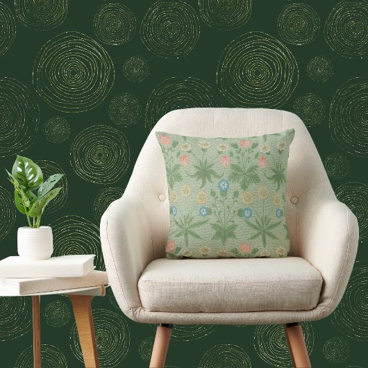 ヴィンテージデイジー- William Morrisフローラルパターン クッション