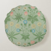 ヴィンテージデイジー- William Morrisフローラルパターン ラウンドクッション (裏面)