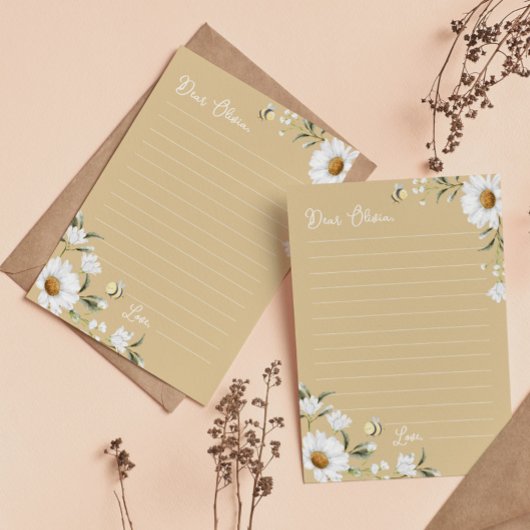 ヴィンテージデイジーBeeタイムカプセルノートメッセージカード サンキューカード